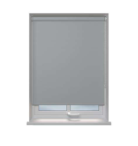 Home In Style 4U Roller blinds Thermal Blackout Roller blind - Trimmable UV Protection Child Safe Home Office Window Blinds Room Darkening Shades Light Grey Blind 150cm wide x 210cm drop