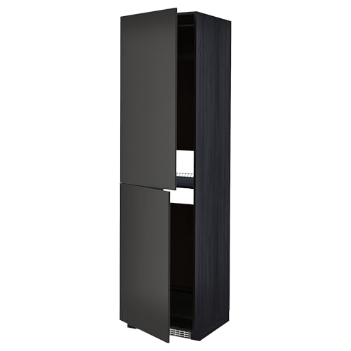 ProTuning HOMEMETOD Armario alto para nevera/congelador, negro/Nickebo antracita mate, 60x60x220 cm