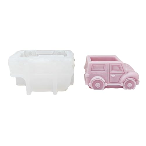 Molde de silicona para jarrón de coche antiguo, macetas, soporte para bolígrafos, moldes de resina para jarrones de hormigón