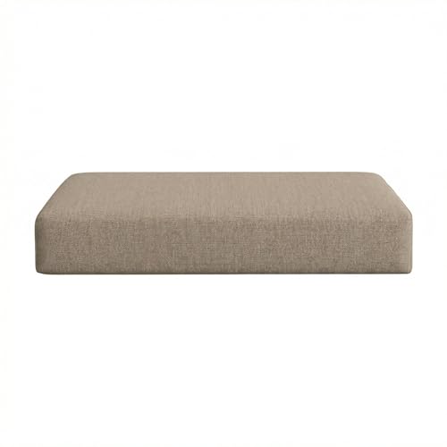 RSH DECOR Sunbrella Foam Ottoman Cushion | 24" x 23" x 4" | Sunbrella Performance Fabric | Water-Resistant | Outdoor Replacement Cushion for Patio Furniture | Spectrum Mushroom Brown | Made in USA