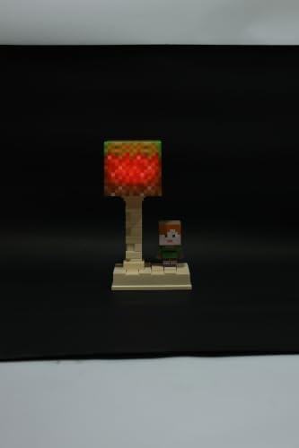 Image of Lexton 7 Inch Cartoon Minecraft LED Table Lamp for Kids | Rechargeable 500mAh USB Charging Desk Lamp with 6 Lighting Modes, ON /Off Button, Night Light for Bedroom, Study Table & Gift