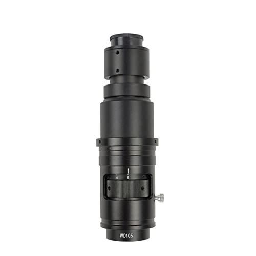 Microscope Monocular Video Microscope Zoom C-Mount Lens 10X-300X Magnifier Continuous Zoom Full Focus for Industrial Camera HDMI VGA USB(WD105 Lens)