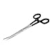 AAProTools Heavy Duty Black PVC (Polyvinyl Chloride) Grip Handle German Grade Stainless Hemostat Forceps Curved Serrated 8