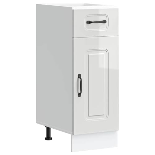 vidaXL Armoire de Cuisine Kalmar Blanc Brillant Bois ingénierie