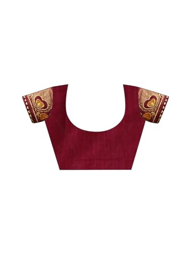 Image of SIRIL Women's Bandhani Printed Embroidery Georgette Saree with Unstitched Blouse Piece