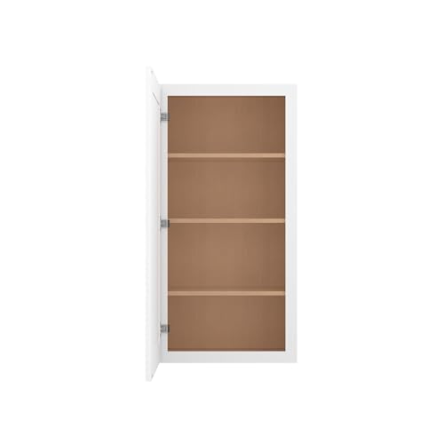 Image of Furinno Shaker 1 Door 3 Shelves Wall Kitchen Cabinet, Ready to Assemble, 12 D x 21 W x 42 H, White