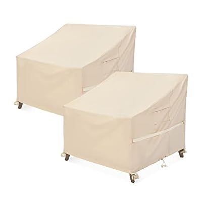 Slan Arrow Patio Chair Cover, 600D Heavy Duty Lounge Deep Seat Cover Waterproof Outdoor Chair Covers for Lawn Furniture, All-Weather Protection Lawn Chair Covers(2 Pack Medium)