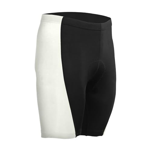 GuoChe Compressed Shorts, Men's Polyester Running Shorts, Exercise and Sports Ivory White