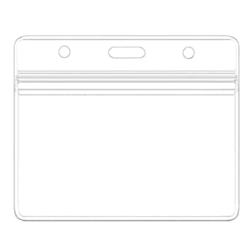 SAK Horizontal Clear Waterproof ID Card Holders with Sealable Zip Name Tag Badge(Transparent Horizontal) (Pack of 10)