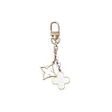 Xyzoliscase Keychain Luxury Flower Bag Charms Purse: Key Chains Women Cute - Car keyrings leather handbags - Fashion enthusiasts (White)