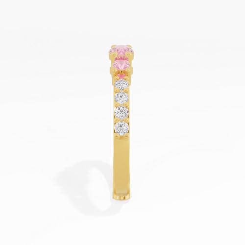 Image of U ARE 925 Sterling Silver 18K Gold and Rose Gold Plated Sparkling Three-Stone Ring | Gift for Women and Girls | With Certificate of Authenticity and 925 Stamp
