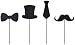 HOKPA Cupcake Toppers Mini Black Bowtie Mustache Hat Neckcloth Adult ceremony Birthday Celebration Decorations DIY Home Baby Shower Theme Party Food Fruit Cake Picks for Decor(24PCS)