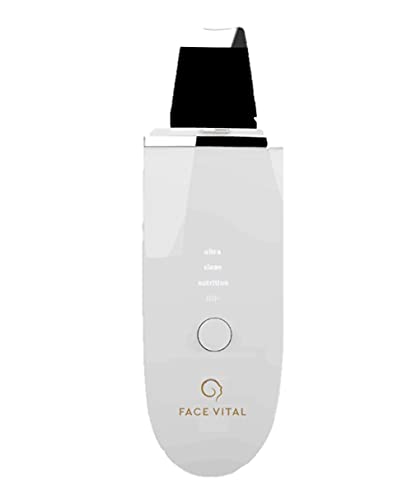 FACE VITAL Ultrasonic Skin Scrubber, Wireless Charging, IPX5 Waterproof (white)