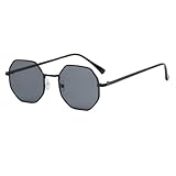 ENTHYI Octagon Sunglass for Women/Men Polarized Polygon Sunglasses Vintage Metal Sun Glasses