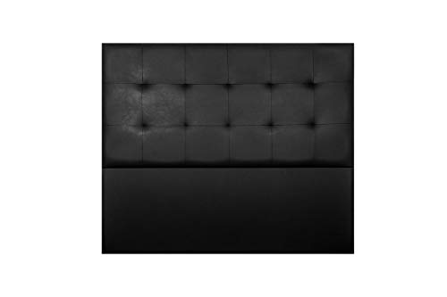 Cabecero de Cama Modelo Nairobi, tapizado en Polipiel Azahar. Pro Elite. (para Cama de 135 (145x120x8) en Color Negro)