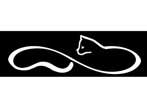 Barrette Cat Infinity 6 pcs 3.25 Inch White Fused Glass Decals
