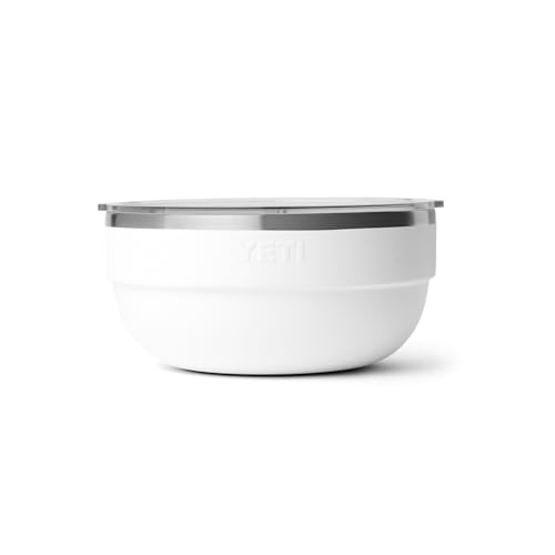 Image of YETI Rambler Bowl, Vacuum Insulated, Stackable and Nestable Stainless Steel Bowl with Lid, 4.5 Quart, White