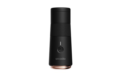 Arcadia Go Rechargeable Portable Turkish Coffee Maker USB-C Powered Compact & Cordless Ideal for Outdoors Travel Camping Office & Home Brewing (Night Black)