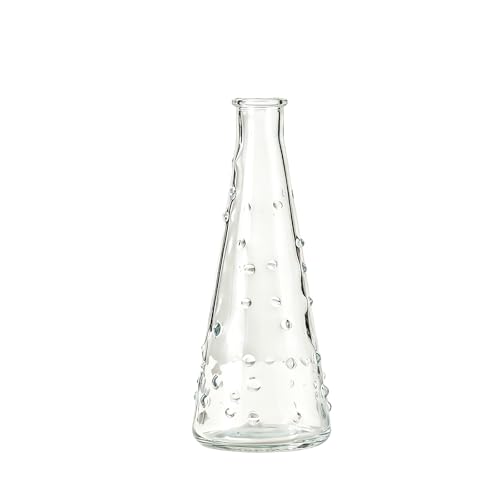 Jarrones de cristal transparente de calibre pequeño, jarrón floral decorativo para decoración del hogar, sala de estar, oficina y centros de mesa
