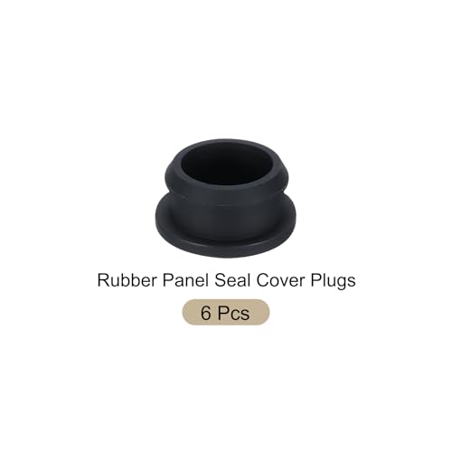 Image of Snap in Locking Hole Plugs Rubber Panel Seal Cover Drilled Silicone Caps, [for Kitchen Rubber, Waterproof Sealing Plugs] - 25mm /1in /Black /6Pcs
