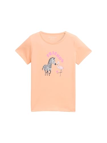 TOM TAILOR Mädchen 1046291 T-Shirt, 37758 - Peach Bloom, 104-110...