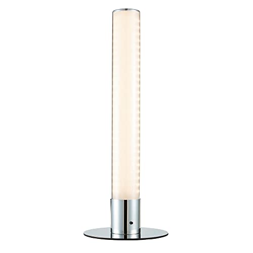 Image of LITECRAFT Glow Shimmer Table Lamp Cylinder Colour Changing LED Base - Chrome