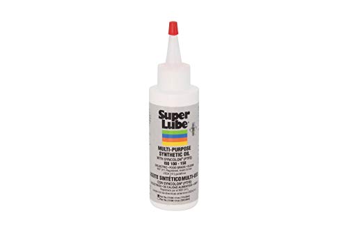 3 Set Super Lube 51004 Synthetic Oil with PTFE, High Viscosity, 4 oz Bottle,Translucent White