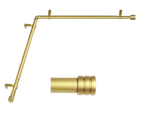 HOTOZON 1 Inch Corner Window Curtain Rods Set, 36 to 72 Inch Heavy Duty Telescoping Single Drapery...