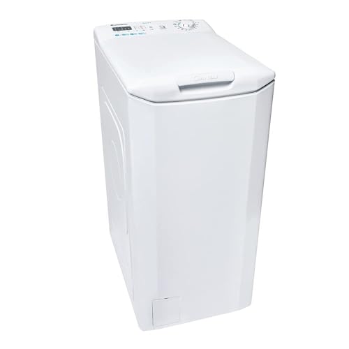 Candy Smart CST 27LET/1-S, Lavadora de Carga Superior, 7KG, 1200RPM, Fondo Reducido 40CM, Tecnología NFC, Mix Power System, 14 Ciclos, Mix Power System, Inicio Diferido, 79 DB, Clase E, Blanco