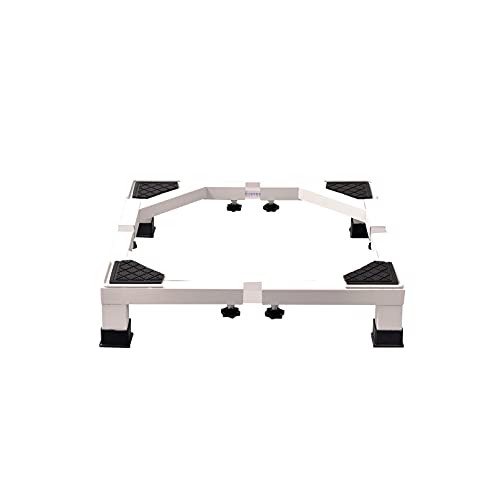 Soporte de pedestal para secadora de lavadora de alta resistencia, base ajustable, soporte para refrigerador con 4 patas fuertes, largo/ancho 43-66 cm, soporte para refrigerador y congelador