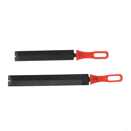2 pieces Diamond-Shaped Saw Files for Sharpening and Straightening Hand Saws, 150mm 200mm Steel Rasp with Soft Rubber Handle, for Metalworking and Industrial Use