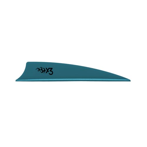 Ailettes X3 Bohning bleu sarcelle 7,6 cm pour entraînement intensif en club