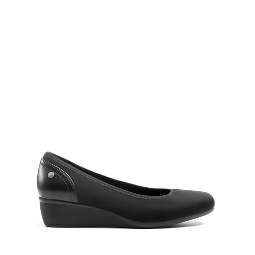 DREAM PAIRS DREAM PAIRS Women's Wedge Shoes Closed Toe Low Heel Pumps Comfotable Dress Shoes,Size 9.5,Black-Lycra,SDPU2418W