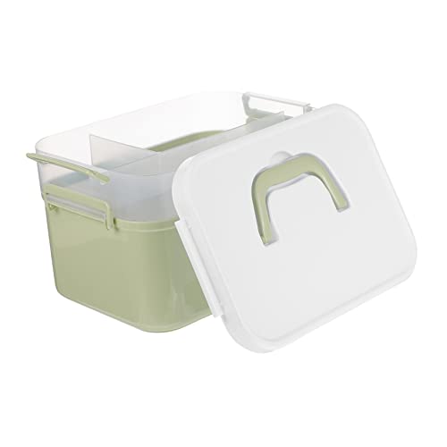 BIUDECO マニ 収納ボックス 1個 二層式ポータブルネイルアート収納ケース 便利なキャリーハンドル付き 耐摩耗性pp素材製 マニ 整理ボックス