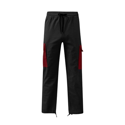 Cargo Pants for Men Elastic Waist Baggy Pants Cargo with Pockets Solid Relaxed Fit Fall Trouser Baggy Work Outfits2