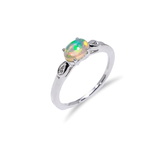 Bague de mariage opale de feu cadeau anniversaire octobre R028