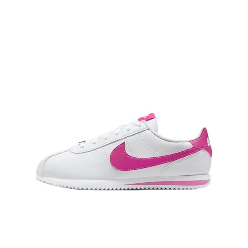 Nike Cortez Big Kids' Shoes (DM0950-104, White/Laser Fuchsia) Size 2