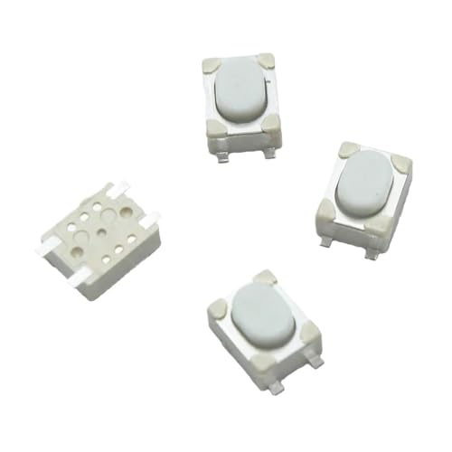 Microinterruptores de 4 pines 3x4x2.5mm en pack de 5 botones blancos para circuito electrónico