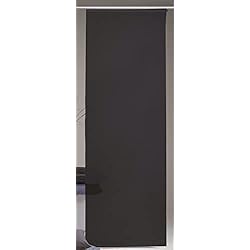 Cortinas Modernas Paneles Japoneses Panel japonés Desire con aspecto de lino, 60 x 245 cm, color negro, incluye barra de contrapeso/riel de panel