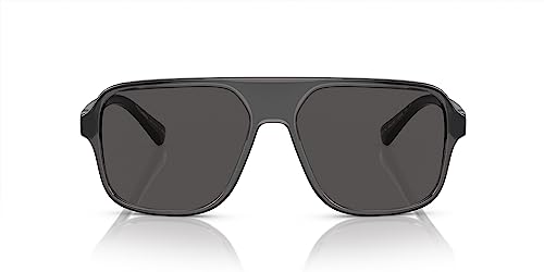 Dolce & Gabbana Men's Round Fashion Sunglasses, Transparent Grey/Black/Dark Grey, One Size4