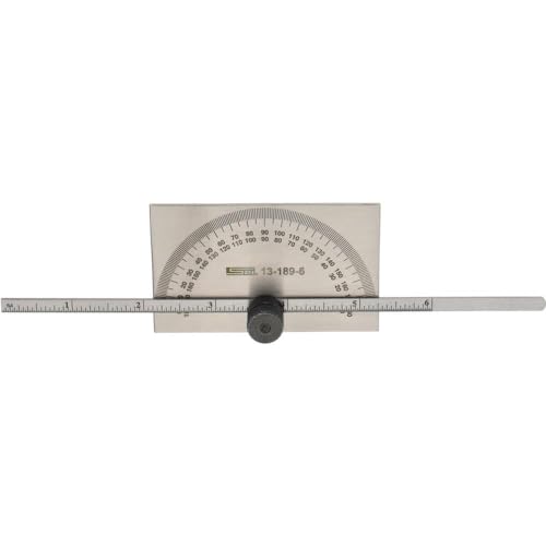 SPI 13-189-6 Rectangle Head Protractor (0° to 180°) & Depth Gage (0