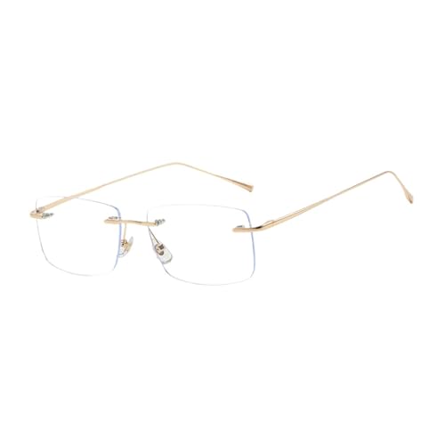 Image of Frameless Glasses Ultralight Rimless Stylish Men Women Versatile Eye Glasses Gold (71099133LRDES)