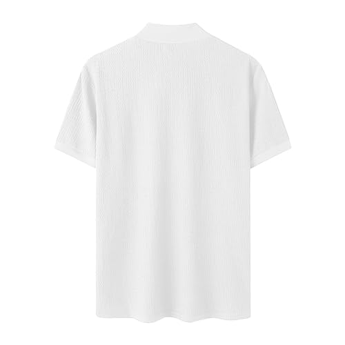 Generic Men Mock Turtleneck Tshirt Ribbed High Collar Short Sleeve Pullover Tops Spring Summer Basic Fitted Muscle Undershirt4