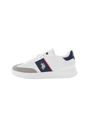 U.S. Polo Assn. - Zapatillas CAMPY001M/5YS4 en sintético, Blanco-Azul-Gris Claro (45)
