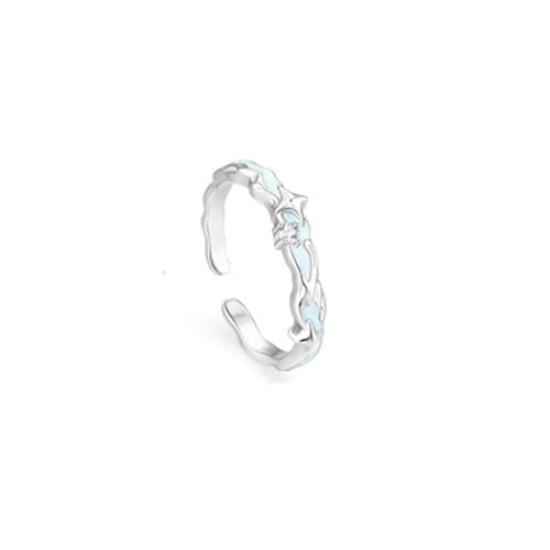DIOWUS Lymphatic Magtherapy Luminous Ring For Men Women, Titanium Ion Therapy Acupuncture Unclog Bloodstream Lymph Nodes Light Up Hope Adjustable Finger Ring Jewelry Gift (star for women)