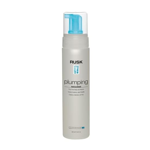 RUSK Designer Collection Plumping Mousse, Firm-Hold, Provides Long-Lasting Body, Volume, and Hold, Ideal for Creating Defined and Bouncy Curls, 8.5 Fl Oz (Pack of 1)
