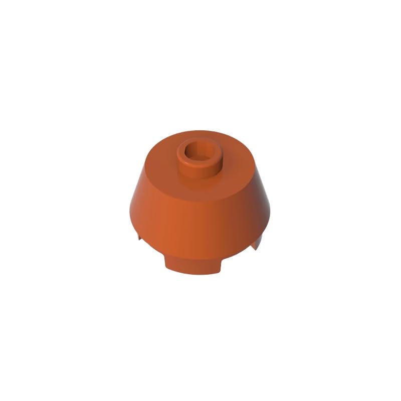 XYEIUGO 98100 Round Brick Round 2x2 Truncated Cone, Dark Orange, 50 PCS โ image 1