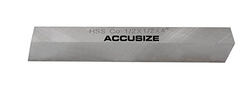 Accusize Industrial Tools 1/2 X 1/2 X 4 In. (Width By Height By Oal) Hss+5% M35 Cobalt Lathe Tool Bit, 5095-0032 #TOP1