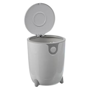 Sourcing Map Mini-Mülleimer mit Deckel grau