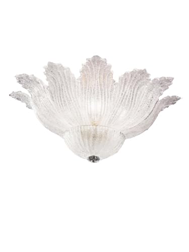 Generico Plafoniera classica in vetro di murano graniglia cristallo 5 luci DP004 per cameretta, salotto, soggiorno, sala da pranzo, corriodoio, camera da letto.